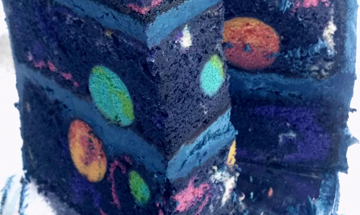 Space Cake With A Hidden Galaxy Inside